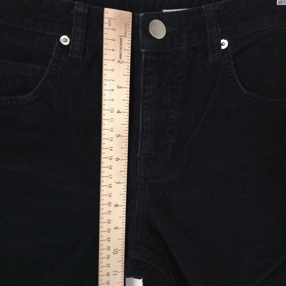 asos Black Corduroy Flare Pants 26/28 Straight Bootcut Jeans Cotton Turkey Crop - Picture 9 of 13